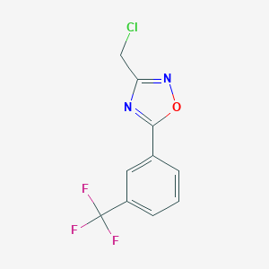 molecular formula C10H6ClF3N2O B070707 3-(Chloromethyl)-5-[3-(trifluoromethyl)phenyl]-1,2,4-oxadiazole CAS No. 175205-63-7