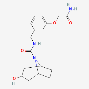 molecular formula C17H23N3O4 B7070701 N-[[3-(2-amino-2-oxoethoxy)phenyl]methyl]-3-hydroxy-8-azabicyclo[3.2.1]octane-8-carboxamide 