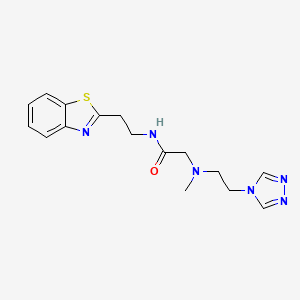 molecular formula C16H20N6OS B7070757 N-[2-(1,3-benzothiazol-2-yl)ethyl]-2-[methyl-[2-(1,2,4-triazol-4-yl)ethyl]amino]acetamide 