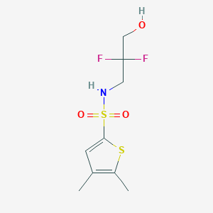 molecular formula C9H13F2NO3S2 B7070785 N-(2,2-difluoro-3-hydroxypropyl)-4,5-dimethylthiophene-2-sulfonamide 
