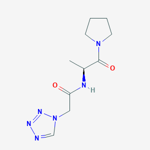 molecular formula C10H16N6O2 B7070792 N-[(2S)-1-oxo-1-pyrrolidin-1-ylpropan-2-yl]-2-(tetrazol-1-yl)acetamide 