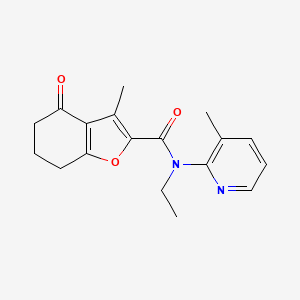 molecular formula C18H20N2O3 B7070799 N-ethyl-3-methyl-N-(3-methylpyridin-2-yl)-4-oxo-6,7-dihydro-5H-1-benzofuran-2-carboxamide 