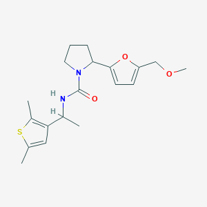 molecular formula C19H26N2O3S B7070806 N-[1-(2,5-dimethylthiophen-3-yl)ethyl]-2-[5-(methoxymethyl)furan-2-yl]pyrrolidine-1-carboxamide 