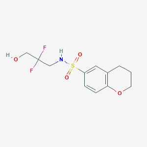 molecular formula C12H15F2NO4S B7070814 N-(2,2-difluoro-3-hydroxypropyl)-3,4-dihydro-2H-chromene-6-sulfonamide 