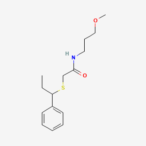 molecular formula C15H23NO2S B7070942 N-(3-methoxypropyl)-2-(1-phenylpropylsulfanyl)acetamide 