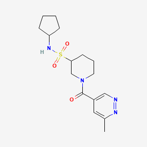 molecular formula C16H24N4O3S B7070954 N-cyclopentyl-1-(6-methylpyridazine-4-carbonyl)piperidine-3-sulfonamide 