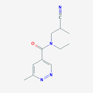 molecular formula C12H16N4O B7070990 N-(2-cyanopropyl)-N-ethyl-6-methylpyridazine-4-carboxamide 