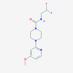 molecular formula C13H18F2N4O2 B7071046 N-(2,2-difluoroethyl)-4-(4-methoxypyridin-2-yl)piperazine-1-carboxamide 