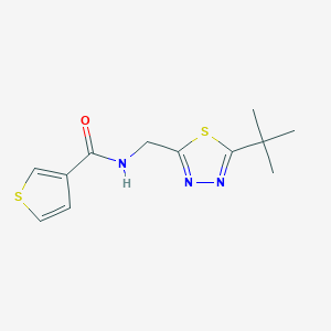 molecular formula C12H15N3OS2 B7071092 N-[(5-tert-butyl-1,3,4-thiadiazol-2-yl)methyl]thiophene-3-carboxamide 