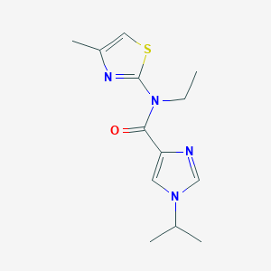 molecular formula C13H18N4OS B7071107 N-ethyl-N-(4-methyl-1,3-thiazol-2-yl)-1-propan-2-ylimidazole-4-carboxamide 