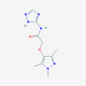 molecular formula C10H14N6O2 B7071206 N-(1H-1,2,4-triazol-5-yl)-2-(1,3,5-trimethylpyrazol-4-yl)oxyacetamide 