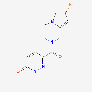 molecular formula C13H15BrN4O2 B7071318 N-[(4-bromo-1-methylpyrrol-2-yl)methyl]-N,1-dimethyl-6-oxopyridazine-3-carboxamide 