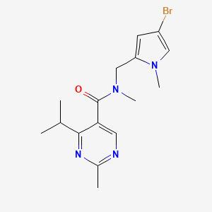 molecular formula C16H21BrN4O B7071329 N-[(4-bromo-1-methylpyrrol-2-yl)methyl]-N,2-dimethyl-4-propan-2-ylpyrimidine-5-carboxamide 