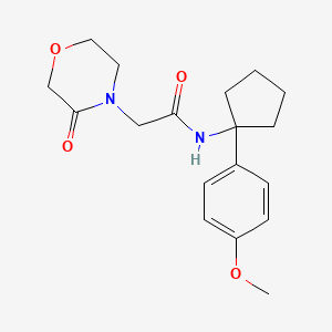molecular formula C18H24N2O4 B7071335 N-[1-(4-methoxyphenyl)cyclopentyl]-2-(3-oxomorpholin-4-yl)acetamide 