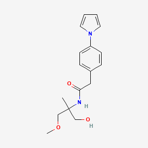 molecular formula C17H22N2O3 B7071339 N-(1-hydroxy-3-methoxy-2-methylpropan-2-yl)-2-(4-pyrrol-1-ylphenyl)acetamide 