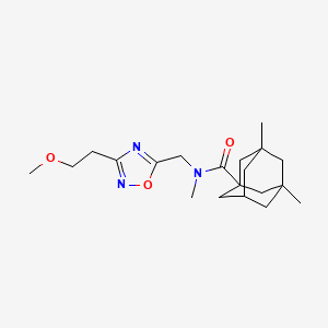 molecular formula C20H31N3O3 B7071355 N-[[3-(2-methoxyethyl)-1,2,4-oxadiazol-5-yl]methyl]-N,3,5-trimethyladamantane-1-carboxamide 