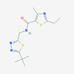 molecular formula C14H20N4OS2 B7071379 N-[(5-tert-butyl-1,3,4-thiadiazol-2-yl)methyl]-2-ethyl-4-methyl-1,3-thiazole-5-carboxamide 