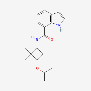 molecular formula C18H24N2O2 B7071416 N-(2,2-dimethyl-3-propan-2-yloxycyclobutyl)-1H-indole-7-carboxamide 