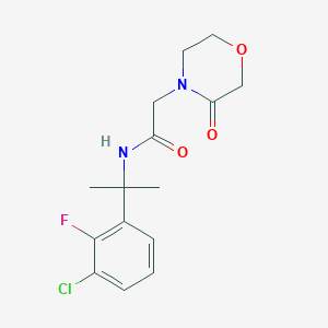 molecular formula C15H18ClFN2O3 B7071424 N-[2-(3-chloro-2-fluorophenyl)propan-2-yl]-2-(3-oxomorpholin-4-yl)acetamide 