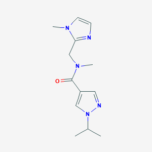 molecular formula C13H19N5O B7071468 N-methyl-N-[(1-methylimidazol-2-yl)methyl]-1-propan-2-ylpyrazole-4-carboxamide 