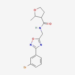 molecular formula C15H16BrN3O3 B7071485 N-[[3-(3-bromophenyl)-1,2,4-oxadiazol-5-yl]methyl]-2-methyloxolane-3-carboxamide 