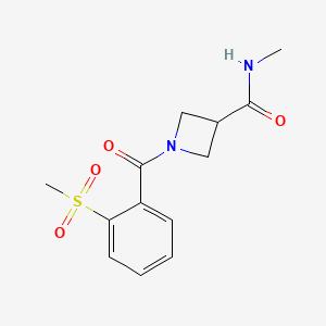 molecular formula C13H16N2O4S B7071562 N-methyl-1-(2-methylsulfonylbenzoyl)azetidine-3-carboxamide 