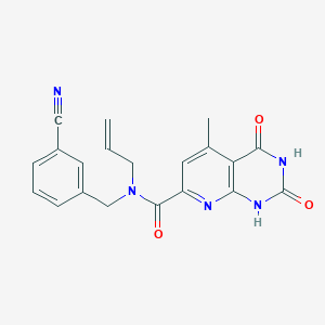 molecular formula C20H17N5O3 B7071577 N-[(3-cyanophenyl)methyl]-5-methyl-2,4-dioxo-N-prop-2-enyl-1H-pyrido[2,3-d]pyrimidine-7-carboxamide 