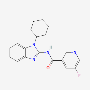 molecular formula C19H19FN4O B7071807 N-(1-cyclohexylbenzimidazol-2-yl)-5-fluoropyridine-3-carboxamide 