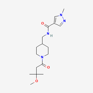 molecular formula C17H28N4O3 B7071872 N-[[1-(3-methoxy-3-methylbutanoyl)piperidin-4-yl]methyl]-1-methylpyrazole-4-carboxamide 