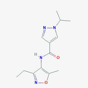 molecular formula C13H18N4O2 B7071879 N-(3-ethyl-5-methyl-1,2-oxazol-4-yl)-1-propan-2-ylpyrazole-4-carboxamide 