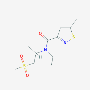 molecular formula C11H18N2O3S2 B7071891 N-ethyl-5-methyl-N-(1-methylsulfonylpropan-2-yl)-1,2-thiazole-3-carboxamide 