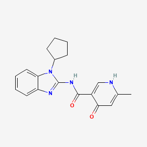 molecular formula C19H20N4O2 B7072019 N-(1-cyclopentylbenzimidazol-2-yl)-6-methyl-4-oxo-1H-pyridine-3-carboxamide 
