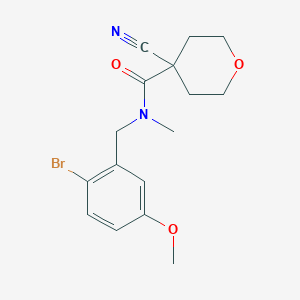 molecular formula C16H19BrN2O3 B7072104 N-[(2-bromo-5-methoxyphenyl)methyl]-4-cyano-N-methyloxane-4-carboxamide 