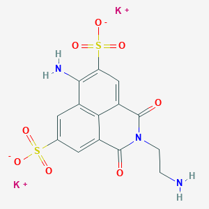 molecular formula C14H11K2N3O8S2 B070723 N-(2-Aminoethyl)-4-amino-3,6-disulfo-1,8-naphthalimide dipotassium salt CAS No. 161578-11-6