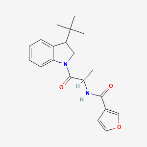 molecular formula C20H24N2O3 B7072327 N-[1-(3-tert-butyl-2,3-dihydroindol-1-yl)-1-oxopropan-2-yl]furan-3-carboxamide 
