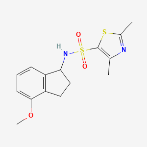 molecular formula C15H18N2O3S2 B7072473 N-(4-methoxy-2,3-dihydro-1H-inden-1-yl)-2,4-dimethyl-1,3-thiazole-5-sulfonamide 