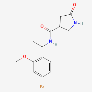 molecular formula C14H17BrN2O3 B7072547 N-[1-(4-bromo-2-methoxyphenyl)ethyl]-5-oxopyrrolidine-3-carboxamide 