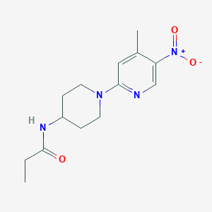 molecular formula C14H20N4O3 B7072568 N-[1-(4-methyl-5-nitropyridin-2-yl)piperidin-4-yl]propanamide 