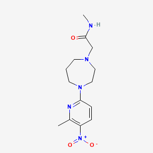 molecular formula C14H21N5O3 B7072623 N-methyl-2-[4-(6-methyl-5-nitropyridin-2-yl)-1,4-diazepan-1-yl]acetamide 
