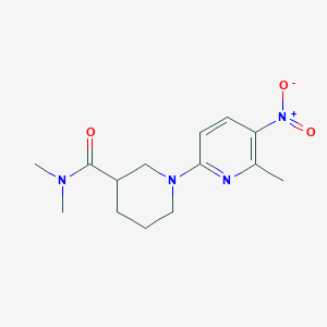 molecular formula C14H20N4O3 B7072631 N,N-dimethyl-1-(6-methyl-5-nitropyridin-2-yl)piperidine-3-carboxamide 