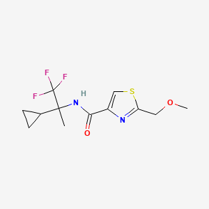 molecular formula C12H15F3N2O2S B7072672 N-(2-cyclopropyl-1,1,1-trifluoropropan-2-yl)-2-(methoxymethyl)-1,3-thiazole-4-carboxamide 