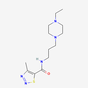 molecular formula C13H23N5OS B7072731 N-[3-(4-ethylpiperazin-1-yl)propyl]-4-methylthiadiazole-5-carboxamide 