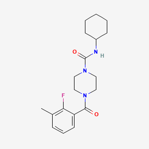 molecular formula C19H26FN3O2 B7072836 N-cyclohexyl-4-(2-fluoro-3-methylbenzoyl)piperazine-1-carboxamide 