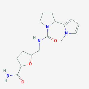 molecular formula C16H24N4O3 B7072849 N-[(5-carbamoyloxolan-2-yl)methyl]-2-(1-methylpyrrol-2-yl)pyrrolidine-1-carboxamide 