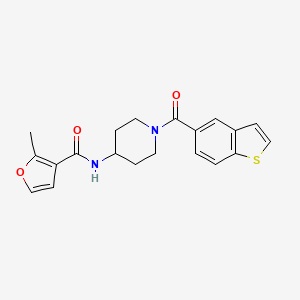 molecular formula C20H20N2O3S B7072928 N-[1-(1-benzothiophene-5-carbonyl)piperidin-4-yl]-2-methylfuran-3-carboxamide 
