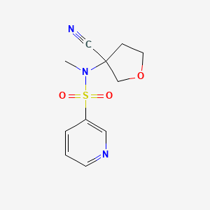 molecular formula C11H13N3O3S B7072981 N-(3-cyanooxolan-3-yl)-N-methylpyridine-3-sulfonamide 