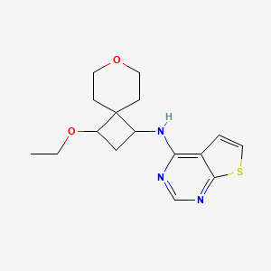 molecular formula C16H21N3O2S B7073113 N-(3-ethoxy-7-oxaspiro[3.5]nonan-1-yl)thieno[2,3-d]pyrimidin-4-amine 