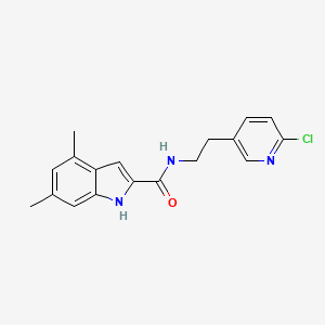 molecular formula C18H18ClN3O B7073120 N-[2-(6-chloropyridin-3-yl)ethyl]-4,6-dimethyl-1H-indole-2-carboxamide 