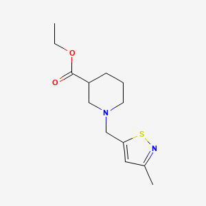 molecular formula C13H20N2O2S B7073147 Ethyl 1-[(3-methyl-1,2-thiazol-5-yl)methyl]piperidine-3-carboxylate 