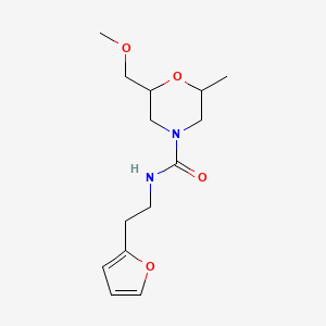 molecular formula C14H22N2O4 B7073163 N-[2-(furan-2-yl)ethyl]-2-(methoxymethyl)-6-methylmorpholine-4-carboxamide 